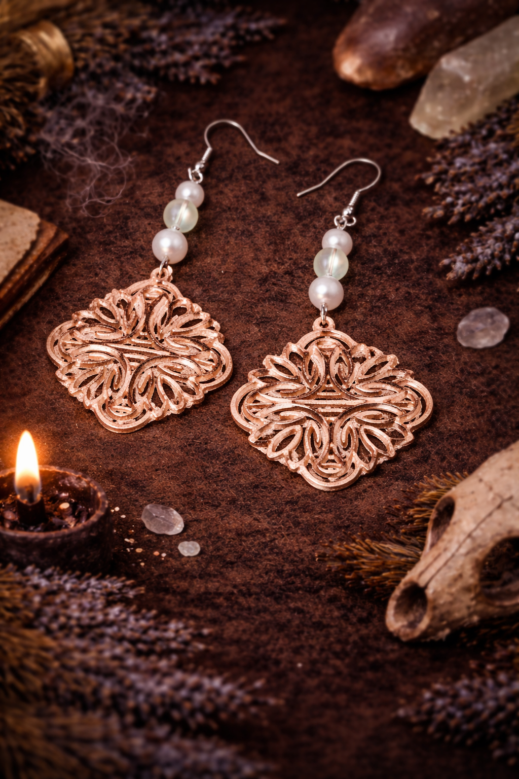 Moonveil Moonstone Earrings - Wyld Witch