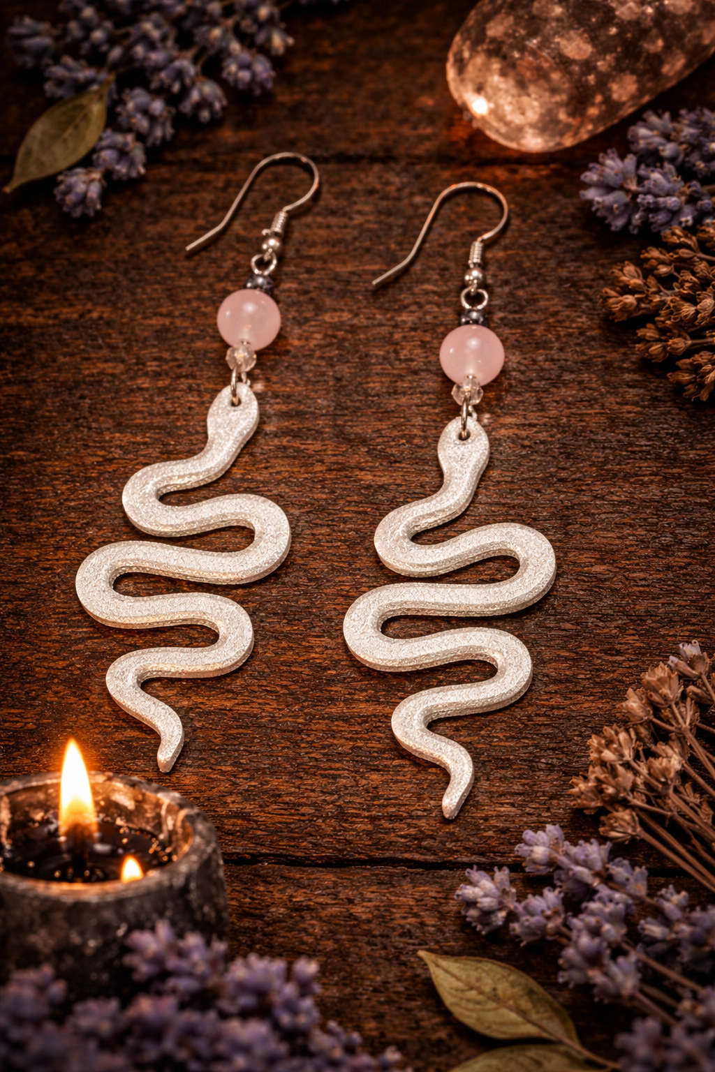 Serpent of the Rose Earrings - Wyld Witch
