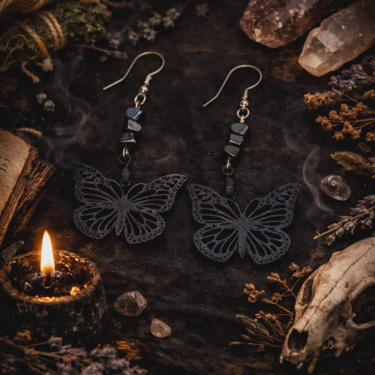 Shadowing Hematite Earrings - Wyld Witch