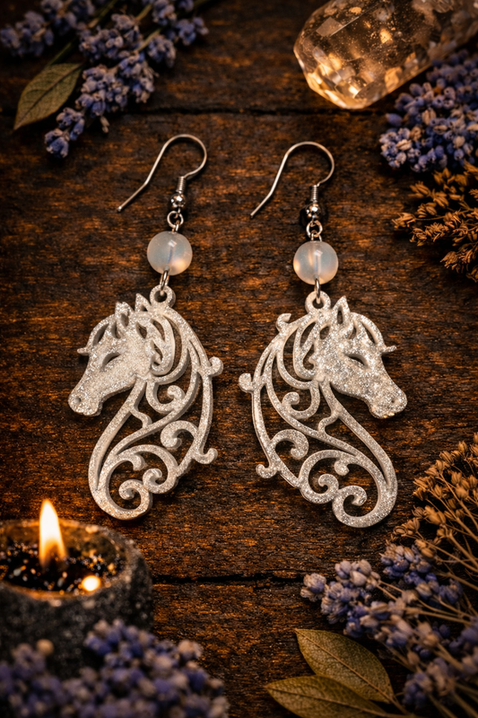 Moonlit Horse Spirit Earrings - Wyld Witch
